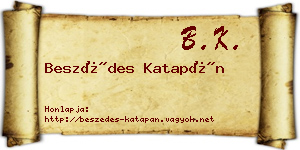 Beszédes Katapán névjegykártya